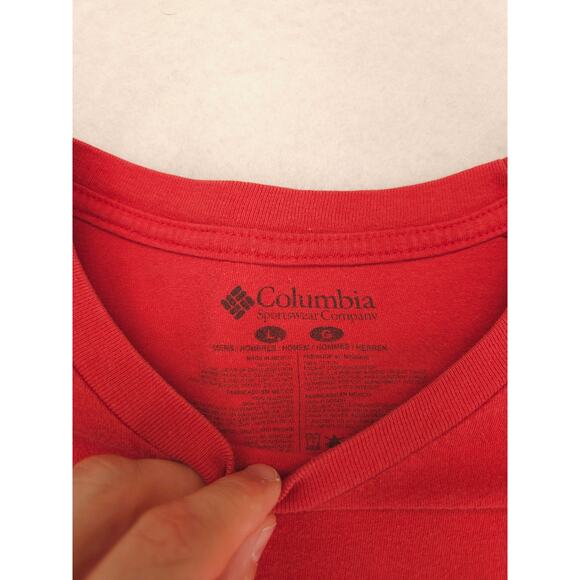 Columbia Short Sleeve Crew Neck Graphic T Shirt Mens Size Large L Red - Picture 3 of 10